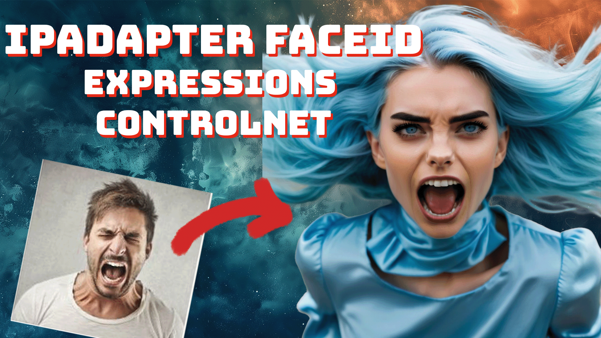 Transferring Facial Expressions using IpAdapter, FaceID & Controlnet