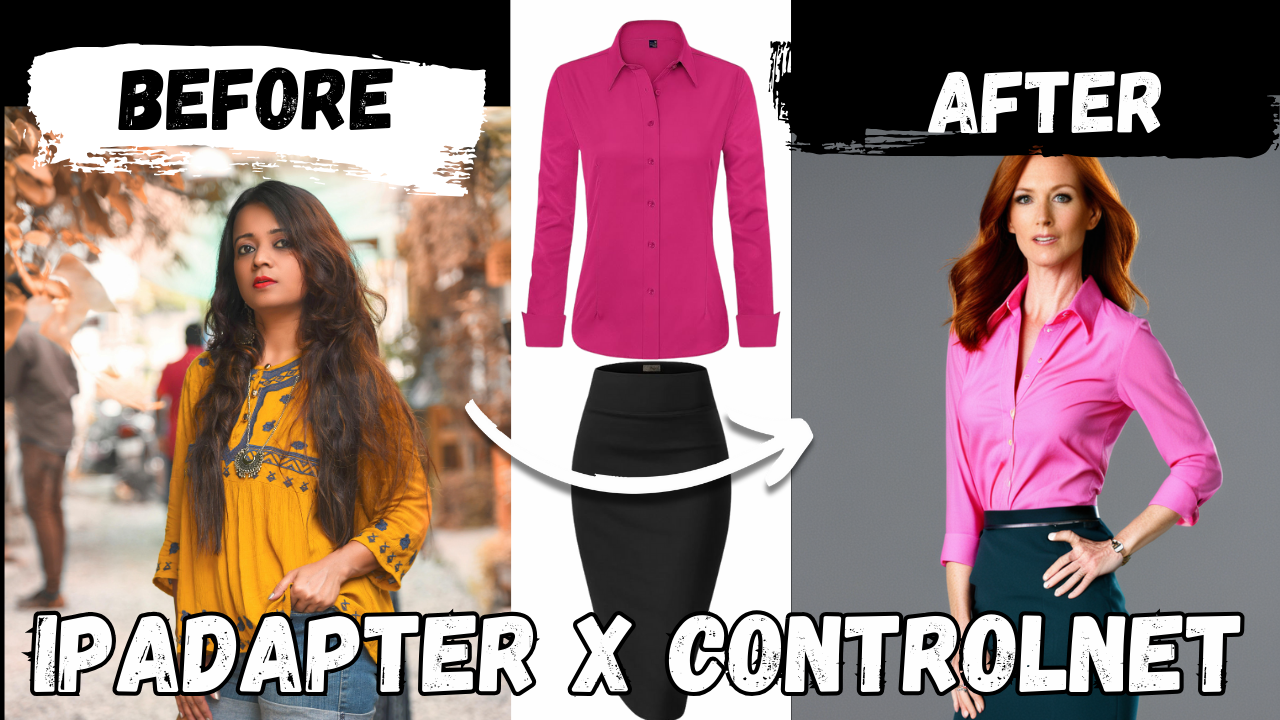 IPadapter & Controlnet: How to change clothes & Pose with AI